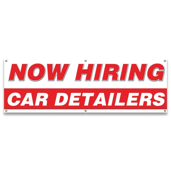 Signmission Now Hiring Car Detailers Banner Apply Inside Accepting Application Single Sided B-72-30209 - main